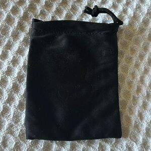 Skullcandy💀Mini Black Soft Satin Drawstring Storage Pouch W/Logo / Authentic